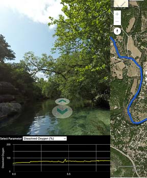 Creek with GIS tools overlay